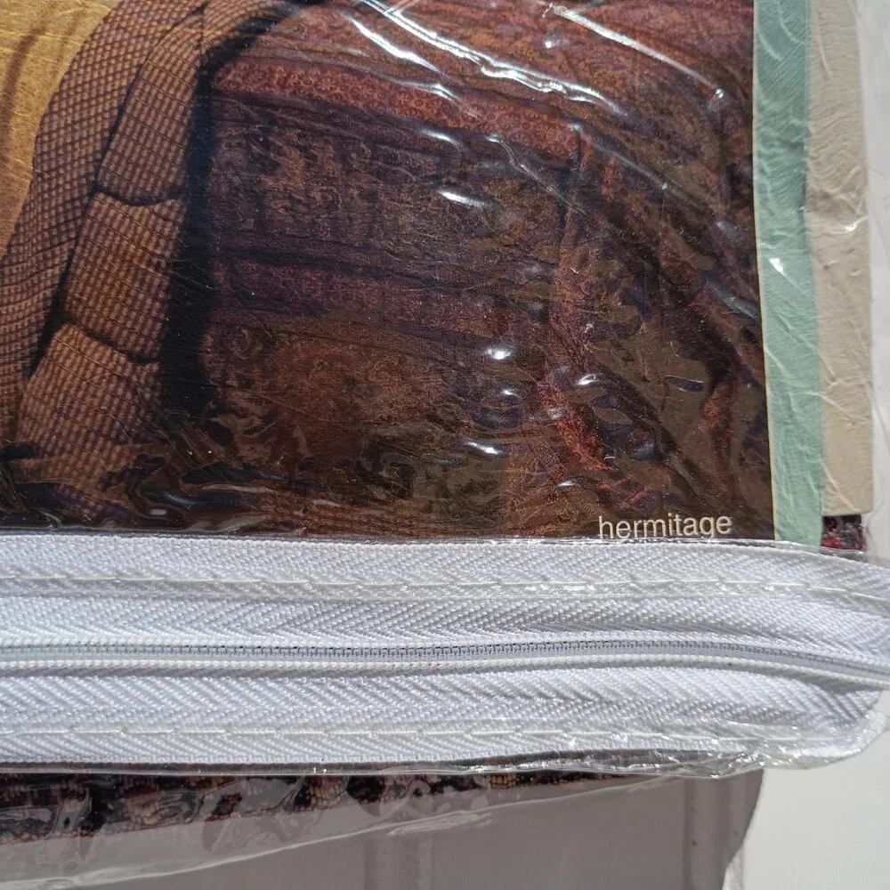Vintage Pair of WAMSUTTA Euro Shams Hermitage Brown Maroon European Pillow NWT